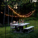 Varal de Luzes Solar com Lâmpadas Arredondadas - Ilumine Exteriores